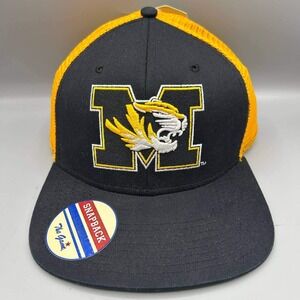 Missouri Tigers Trucker Hat Men Blue Yellow NCAA The Game Snap Back New